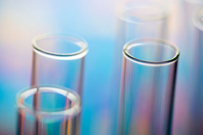 Close-up of test tubes at laboratory