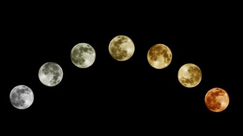 Scenic view of moon against black background