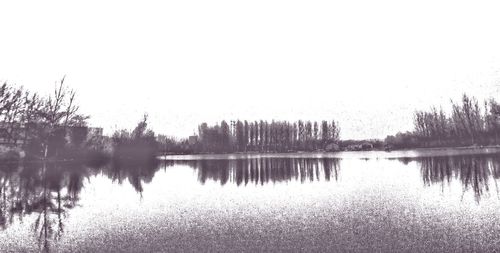 Scenic view of lake against clear sky