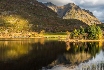 Scenic view of lake and mountains