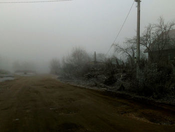 Scenic view of landscape against sky during winter