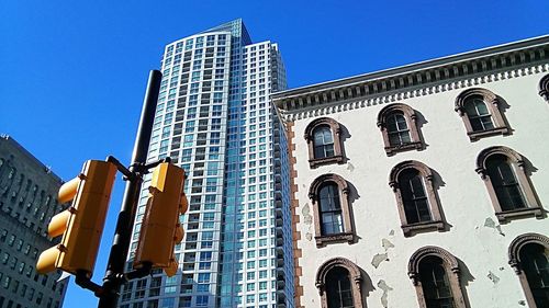 Low angle view of buildings in city