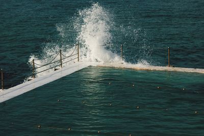 High angle view of bondi icebergs pool