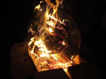Fire in dark room