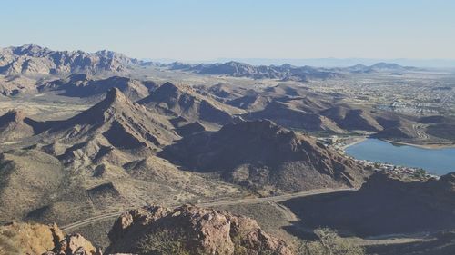 Aerial view of dramatic landscape