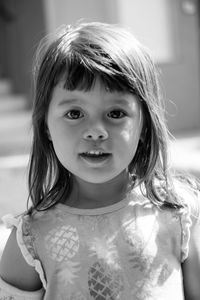 Portrait of cute girl smiling