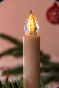 Close-up of christmas decoration on table