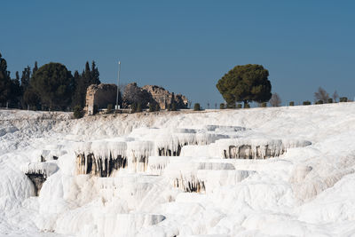 Scenic view of snow covered landscape