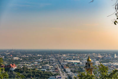 High angle view of buildings in city