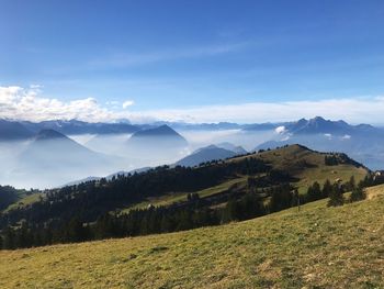 Scenic view of mountains against sky