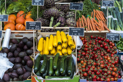 Various fruits for sale at market stall