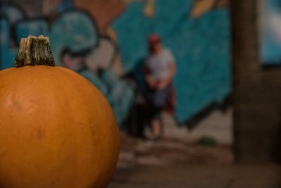 Close-up of pumpkin against blurred background