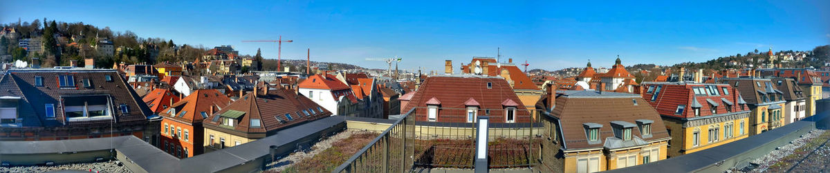 High angle view of townscape against sky