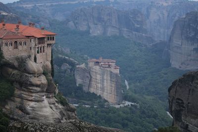 Buildings in a mountain