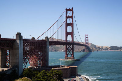 Suspension bridge over sea