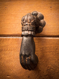 Close-up of wood on table