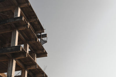 Low angle view of old building against clear sky