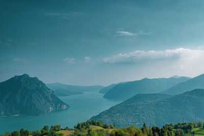 Panoramic view of mountains against sky