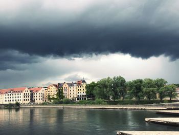 Buildings against sky in city