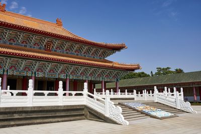 Exterior of temple against clear sky