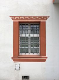 Low angle view of window on building