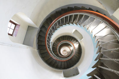 Low angle view of spiral staircase