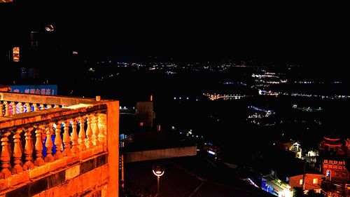 Illuminated city at night