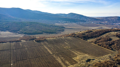 High angle view of landscape against sky