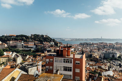 High angle shot of townscape