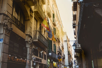 Low angle view of buildings in city