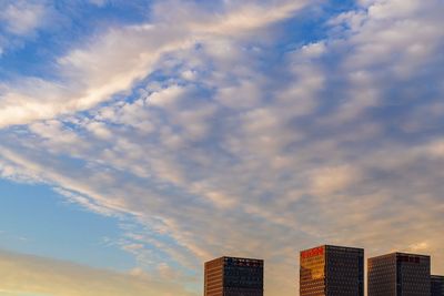 Low angle view of buildings against sky