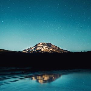 Scenic view of snowcapped mountains against clear blue sky