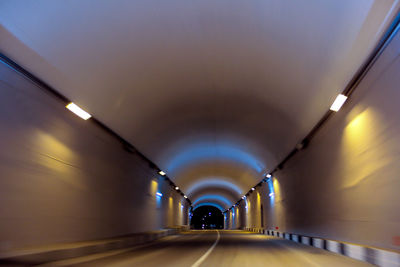 Illuminated subway tunnel