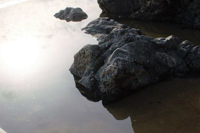 Rock formation in sea