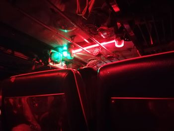 Close-up of illuminated lights in car