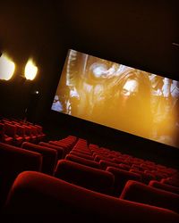 Low angle view of empty chairs at home