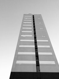 Low angle view of modern building against clear sky