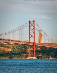 View of suspension bridge against sky