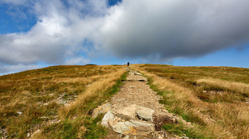 Scenic view of land against sky