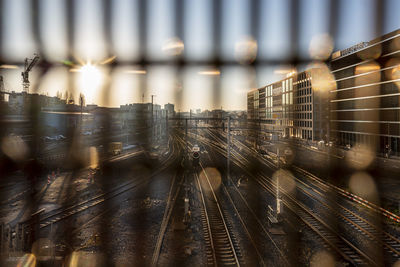 Full frame shot of metal grate on train station of bern in switzerland