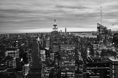 New york at sunset seen from top of the rock