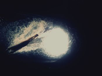 Close-up of fire in the dark