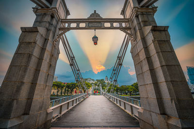 Low angle view of bridge against sky