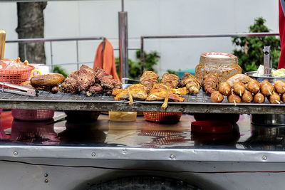 High angle view of food for sale in market