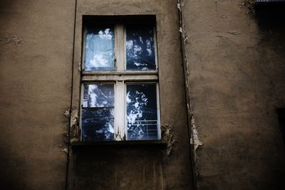 Glass window of old building