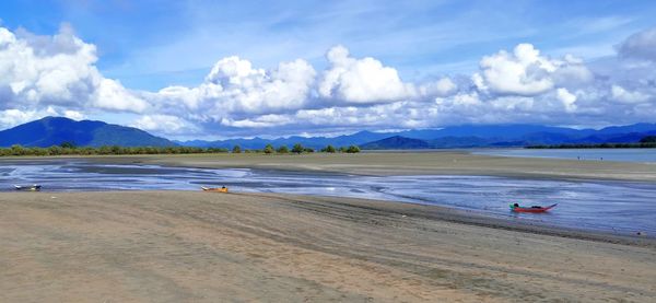 Scenic view of beach against sky