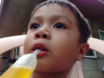 Close-up portrait of cute boy