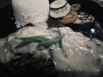 Close up of food in water