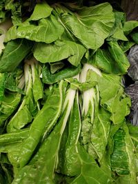 High angle view of vegetables for sale at market stall