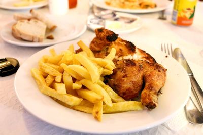 Close-up of meal served in plate